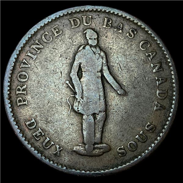 1837 Province of Lower Canada Penny NICELY CIRCULATED