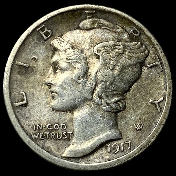 1917-D Silver Mercury Dime CLOSELY UNCIRCULATED