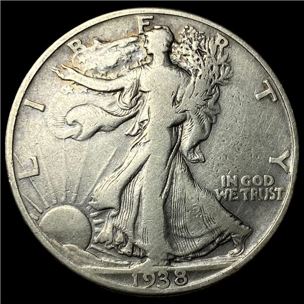 1938-D Silver Walking Liberty Half Dollar LIGHTLY CIRCULATED