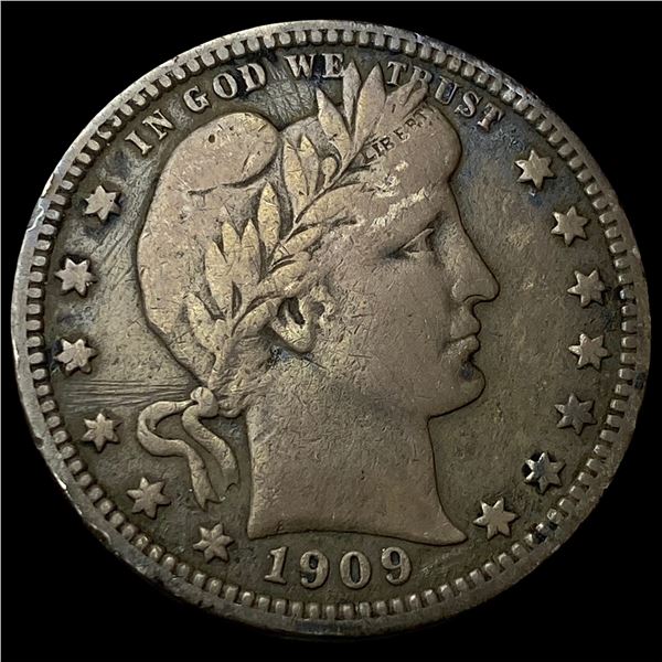 1909 Silver Barber Quarter LIGHTLY CIRCULATED
