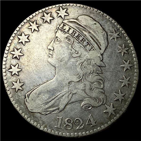 1824 Capped Bust Half Dollar ABOUT UNCIRCULATED