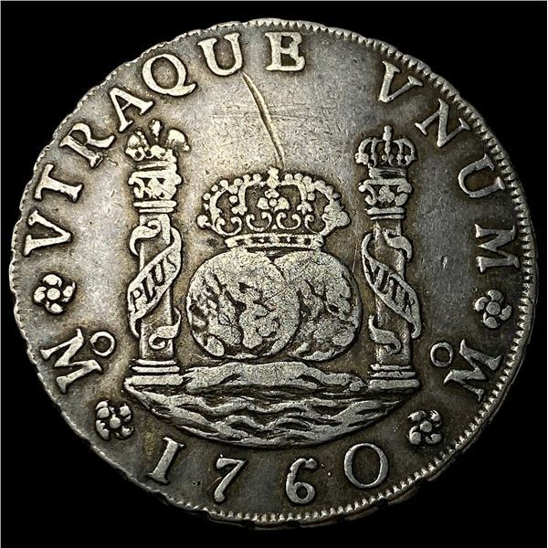 1760 Mexico Spanish Colony Silver 8 Reales LIGHTLY CIRCULATED