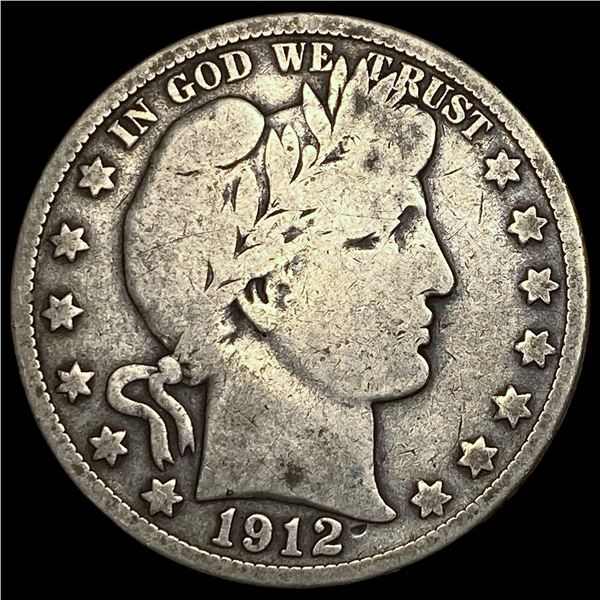 1912-D Silver Barber Half Dollar LIGHTLY CIRCULATED