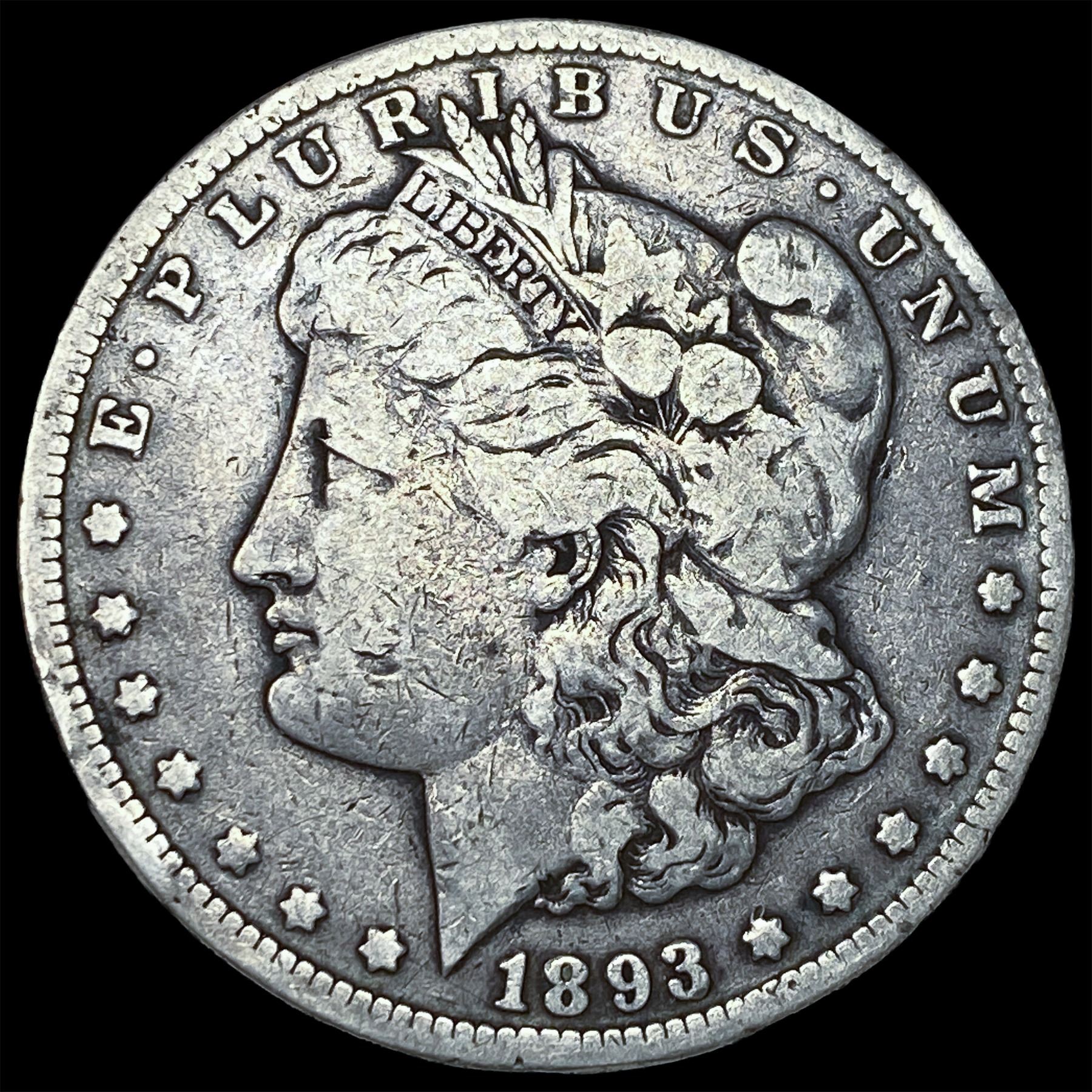 1893-CC Silver Morgan Dollar LIGHTLY CIRCULATED