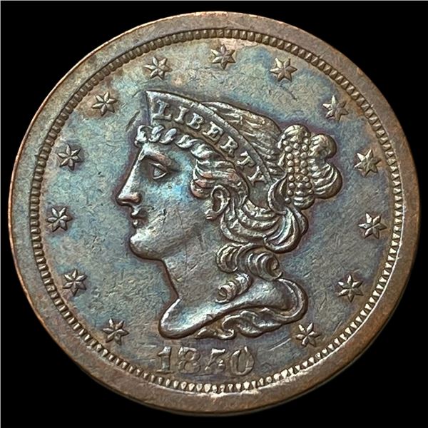 1850 Braided Hair Half Cent CLOSELY  UNCIRCULATED