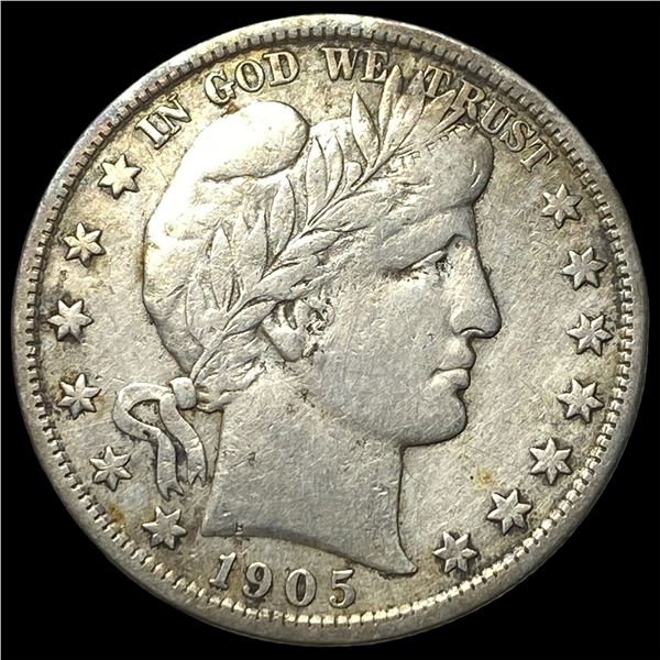 1905-S Silver Barber Half Dollar LIGHTLY  CIRCULATED