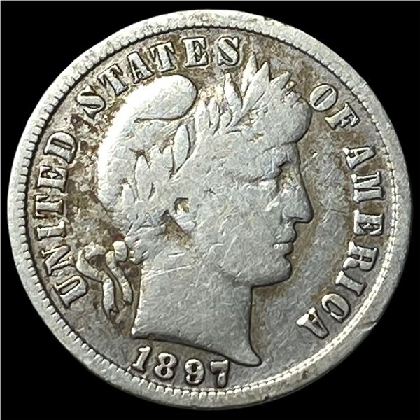 1897-S Silver Barber Dime NICELY CIRCULATED