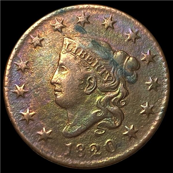 1820 Coronet Head Large Cent LIGHTLY  CIRCULATED