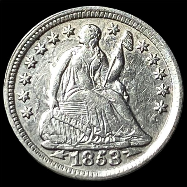1853 Arrows Seated Liberty Half Dime CLOSELY  UNCIRCULATED