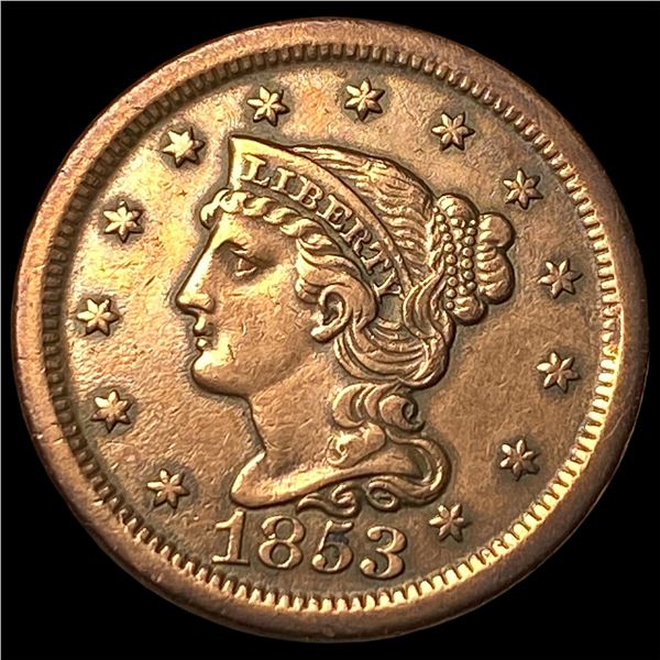 1853 Braided Hair Large Cent NEARLY  UNCIRCULATED