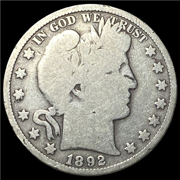 1892 Silver Barber Half Dollar NICELY  CIRCULATED