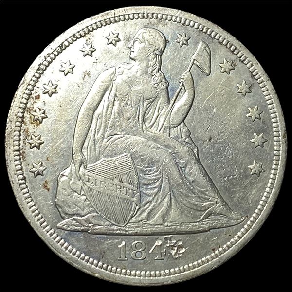 1844-O Silver Seated Liberty Dollar NEARLY  UNCIRCULATED