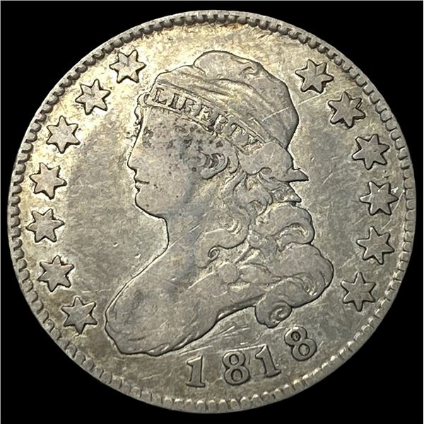 1818 Silver Capped Bust Quarter ABOUT  UNCIRCULATED