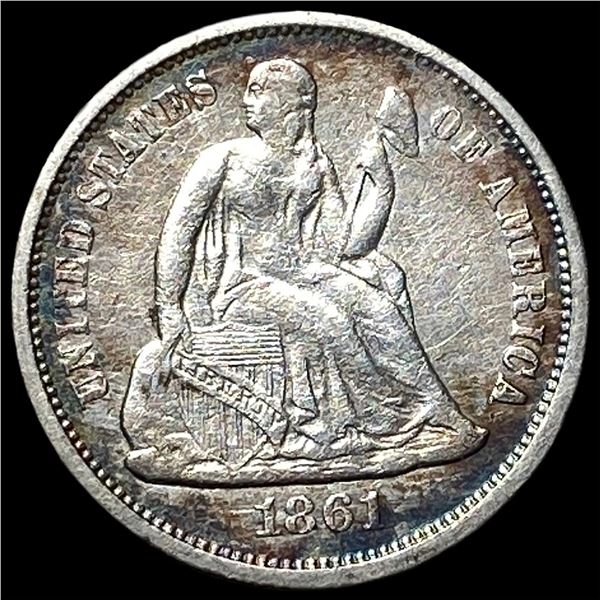 1861 Seated Liberty Dime CLOSELY UNCIRCULATED