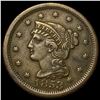 Image 1 : 1853 Braided Hair Large Cent CLOSELY  UNCIRCULATED