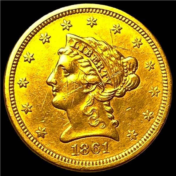 1861 Gold $2.50 Liberty Head Quarter Eagle  CLOSELY UNCIRCULATED