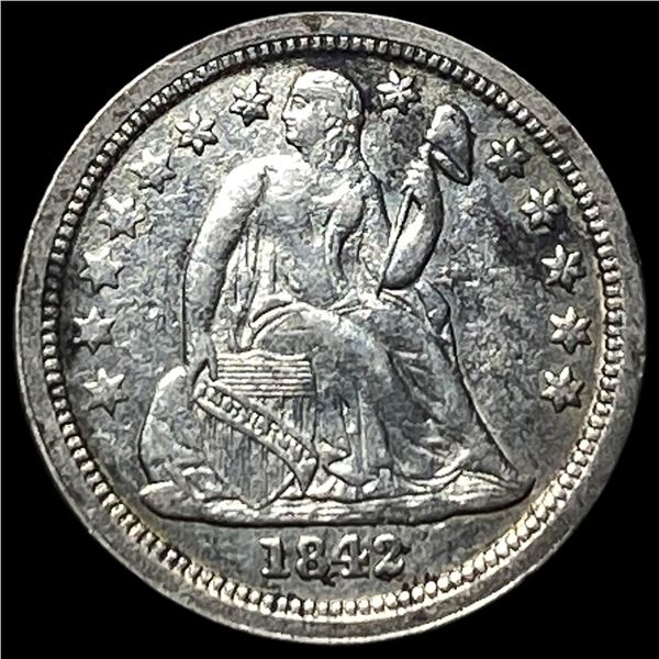 1842-O Silver Seated Liberty Dime NEARLY  UNCIRCULATED