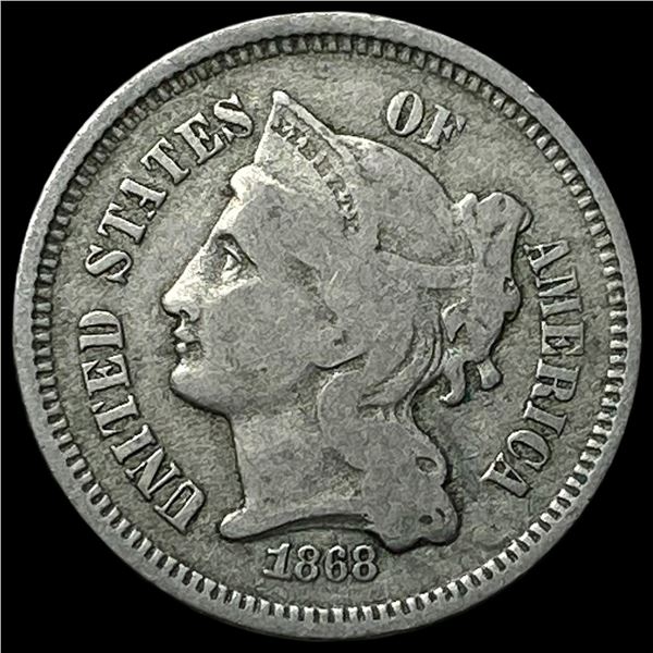 1868 Nickel Three-Cent Piece CLOSELY  UNCIRCULATED