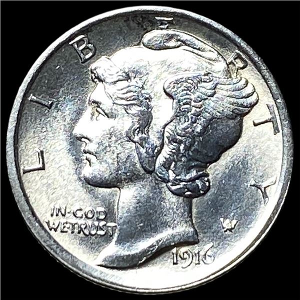 1916 Silver Mercury Dime CHOICE BU