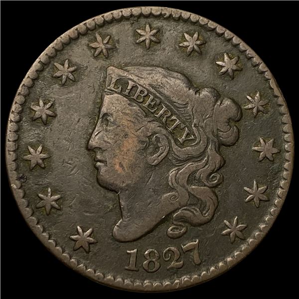 1827 Coronet Head Large Cent LIGHTLY  CIRCULATED