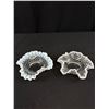 Image 4 : 2 Vintage Fenton French Opalescent Hobnail Ruffled Edge Bon Bon Dishes