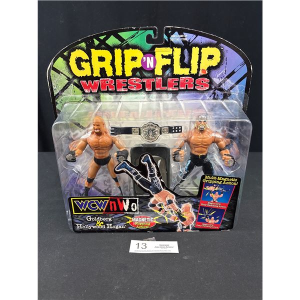 1999 Grip n Flip Wrestlers Goldberg & Hogan Still Sealed in Package