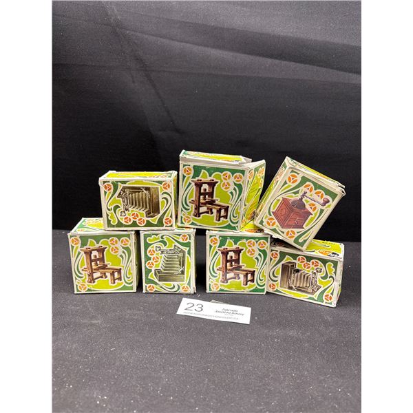 Lot of 7 Miniature Play Me Pencil Sharpeners with Original Boxes