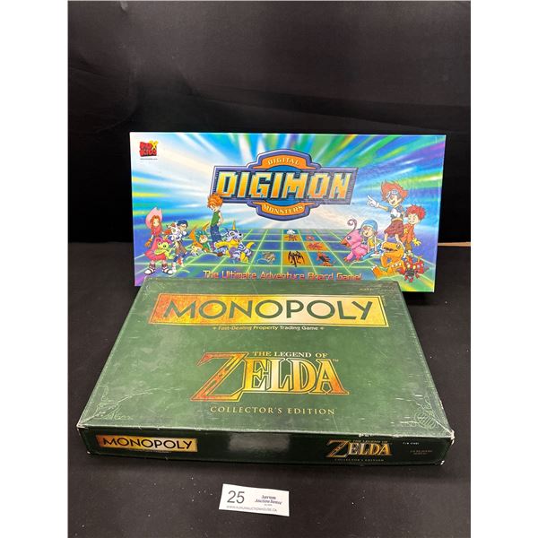 The Legend of Zelda Monopoly Game + Digimon Monsters Board Game Looks Complete