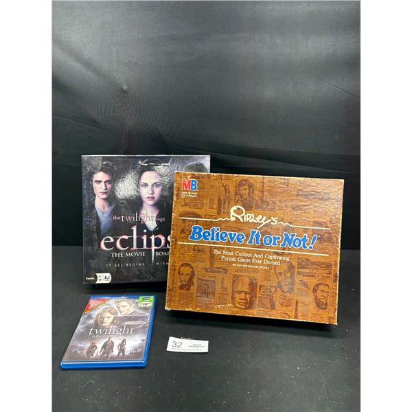 A Ripley's Believe it or Not Game + Twilight Eclipse Board Game and DVD