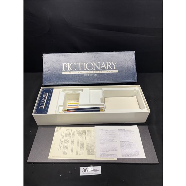 First Edition 1985 Pictonary The Game of Quick Draw Complete with Original Box