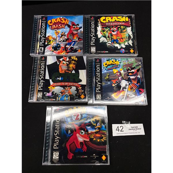 Lot of 5 Playstation Crash Bandicoot Games