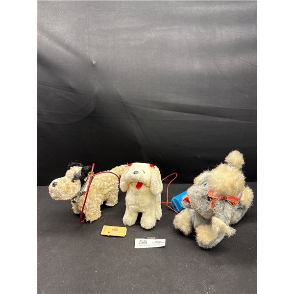 Lot of 3 Vintage Mechanical Dogs Made in Japan
