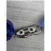 Image 3 : Vintage Sparkling Blue - Glass Bead Necklace w/ Silvertone Fishhook Filigree Clasp