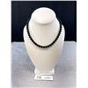 Image 1 : Vintage Black Glass Bead Necklace 18" Long