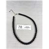 Image 3 : Vintage Black Glass Bead Necklace 18" Long
