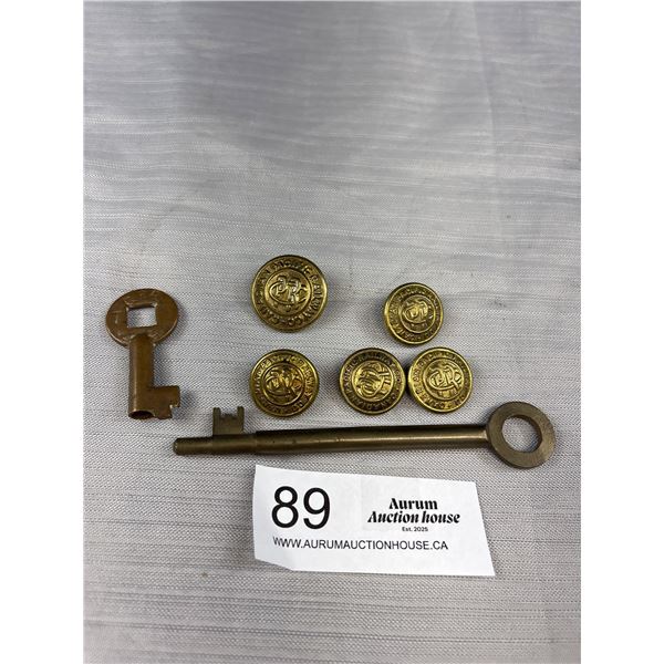 2 Vintage CPR Keys + Buttons