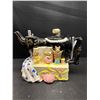 Image 2 : Lot of 4 Vintage Collectible Tea Pot 1 Looks Like a Sewing Machine