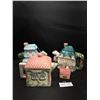 Image 1 : Lot of 3 Village Teapots and Small Village Shop