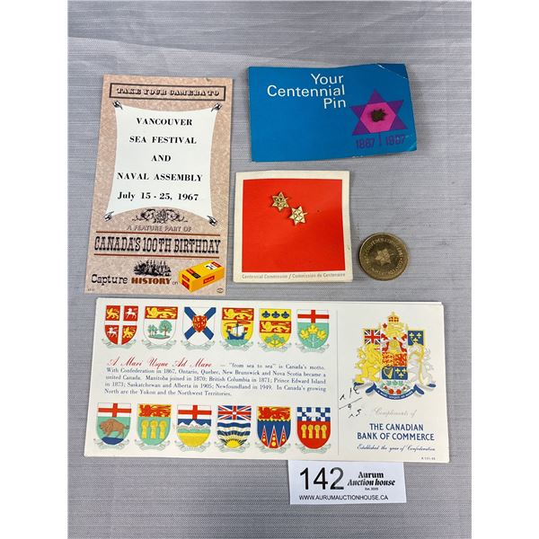 A Canadian (1867-1967) Confederation Lot Pins, Etc