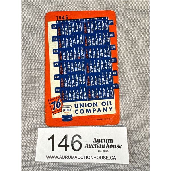 1945 Union Oil Company Pocket/Wallet Calendar (Nice Item)