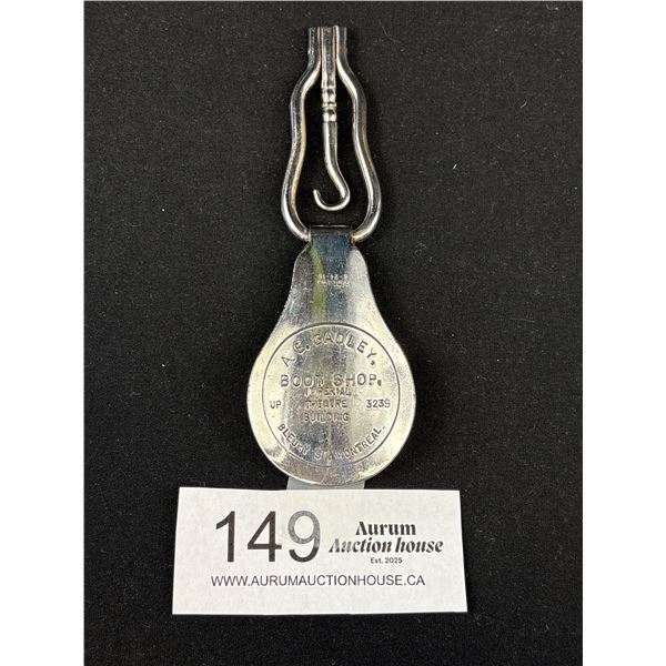 A Nice Folding (Montreal Bootshop) Button Hook/Shoe Horn 1930s