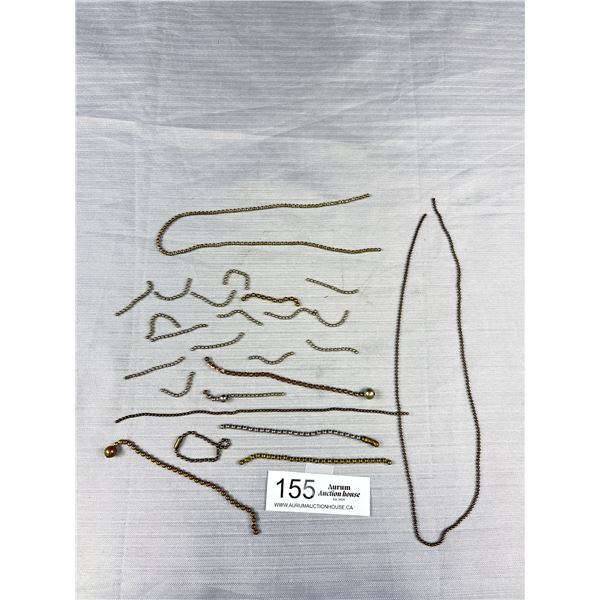 Lot of Old 1920's-30's Bead Metal Chain For Lamps Etc.