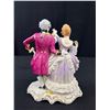 Image 3 : Lot of 2 Vintage Porcelain Figurines Dresden Lace etc