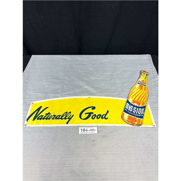 Vintage 1957 22" Wide Mission Pop Tin Sign