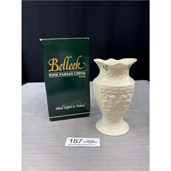 Vintage Belleek Vase in Original Box Made in Ireland