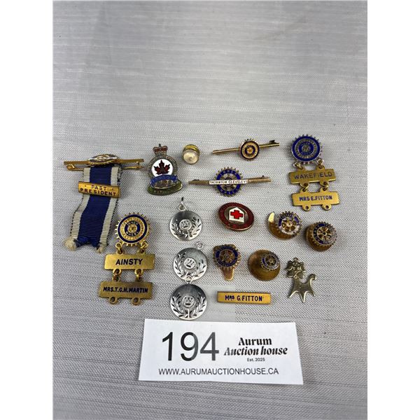 Nice Vintage Lot of Red Cross and Union, Leigon Pins Some Sterling Silver