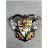 Image 2 : Very Nice 1910-20 Canadian Enamel Heart Brooch 2 1/2" Wide