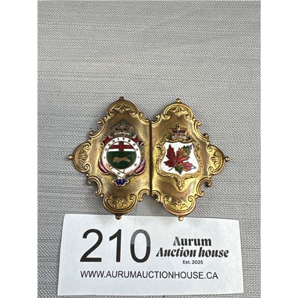 Beautiful 1910-20 Manitoba Enamel Belt Buckle Fantastic Detail