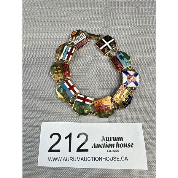 Very Nice Early Enamel Bracelet with Provincial Coat of Arms