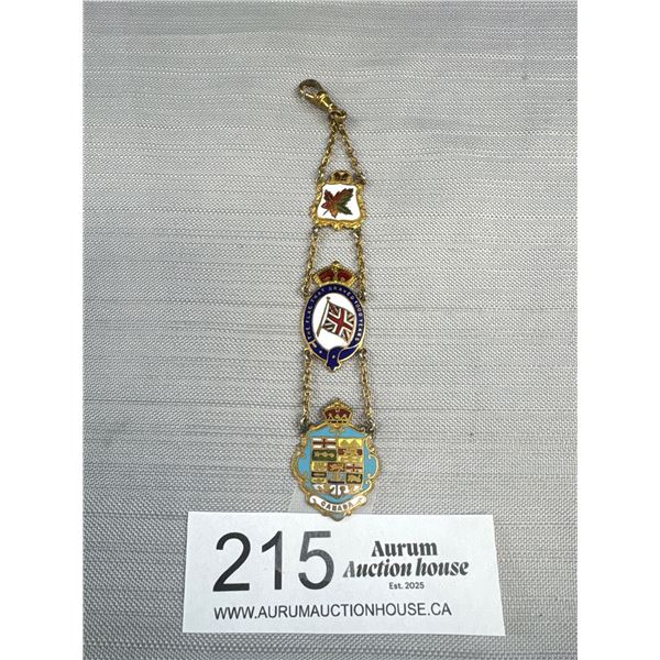 Antique Canadian Enamel Watch Fob Very Nice Detail